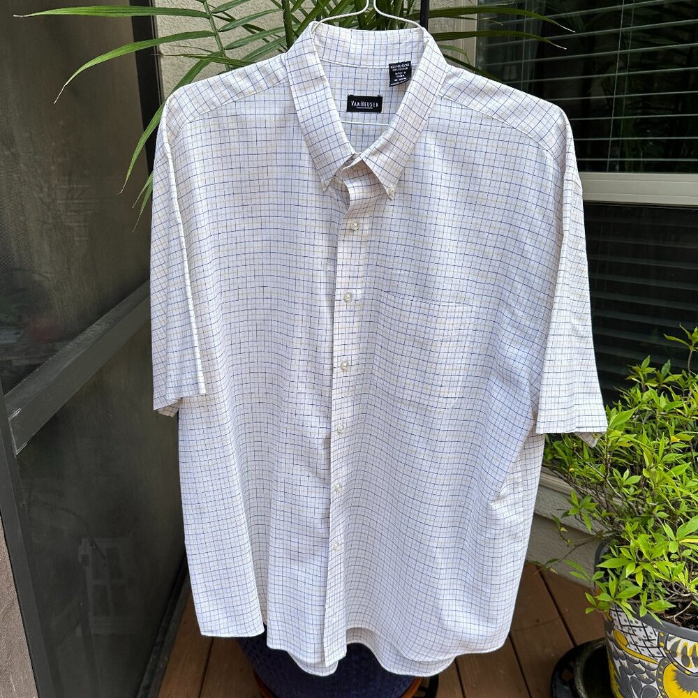 VAN HEUSEN Business Casual Plaid Shirt